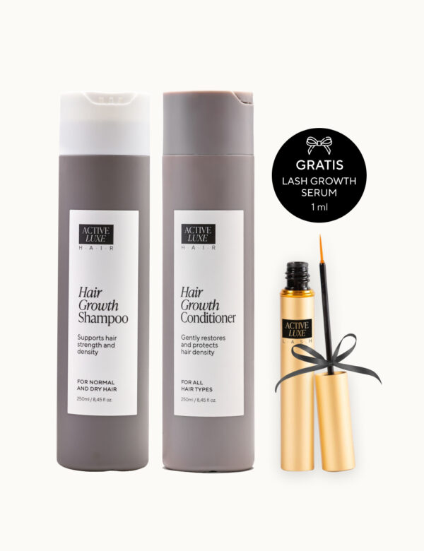 Šampon i balzam za rast kose i GRATIS serum za rast trepavica, 40-dnevni tretman