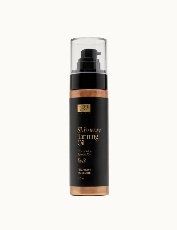 Dry shimmering oil for a fast and radiant sun tan
