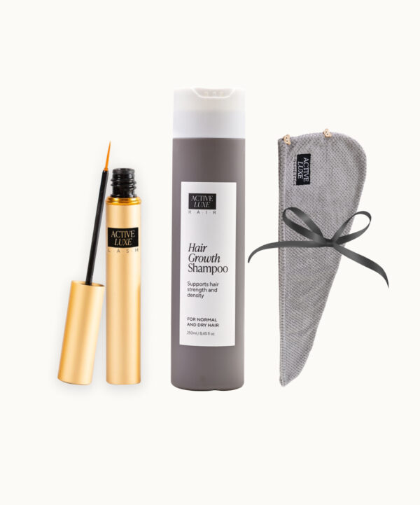 Set serum za rast trepavica, sampon za kosu i gratis rucnik za kosu
