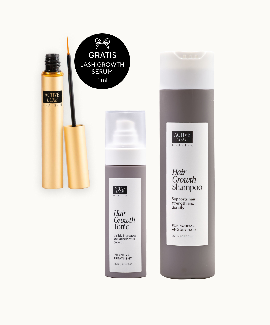 Tonik, šampon i gratis serum za rast trepavica Active Luxe
